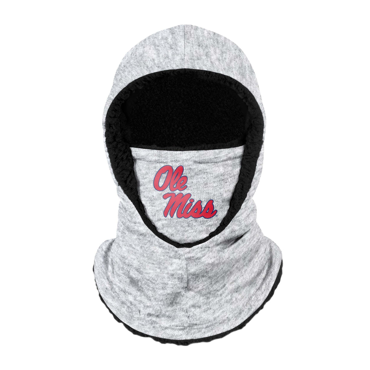 Ole Miss Rebels Ncaa Heather Grey Big Logo Hooded Gaiter Fan Gear For Men And Women