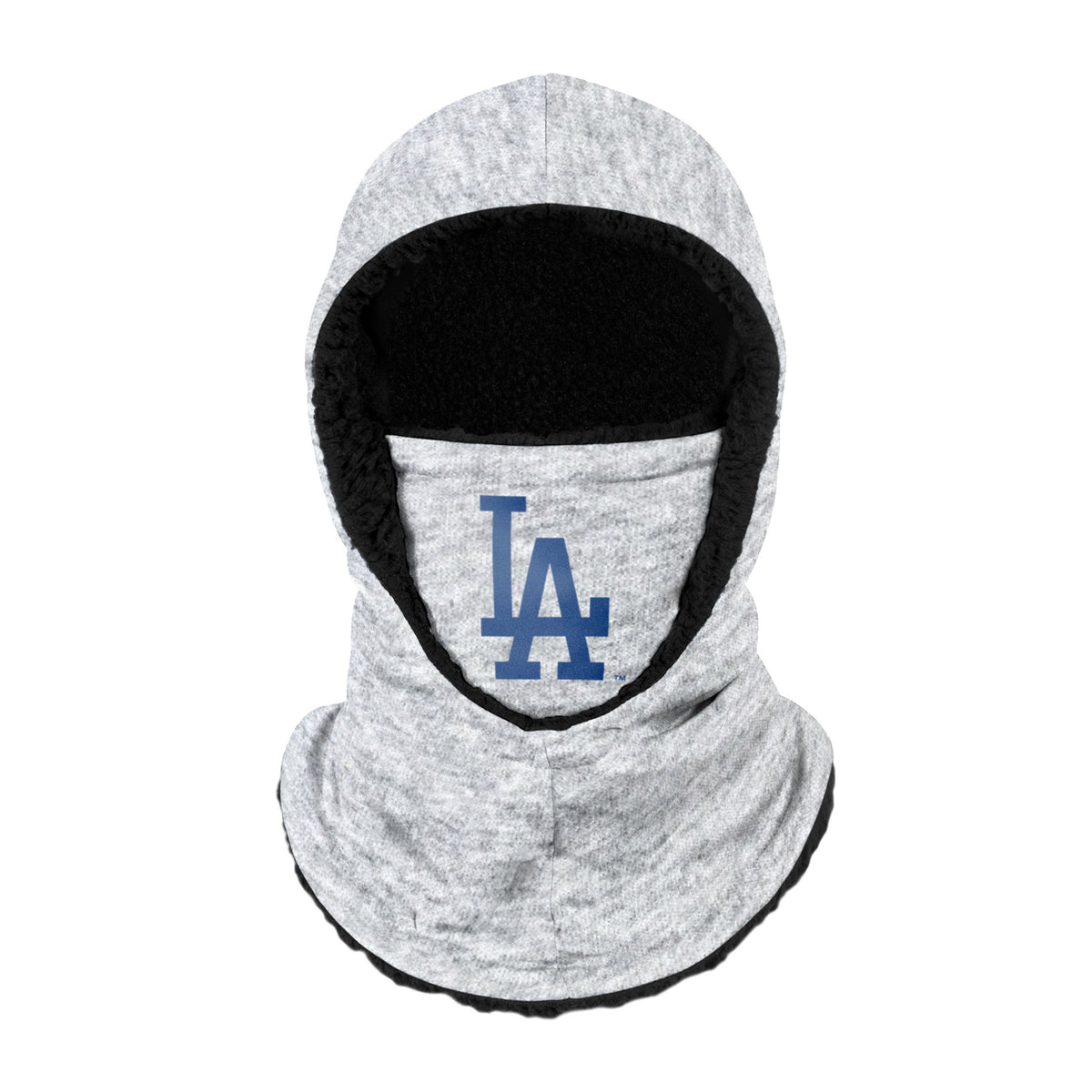 Los Angeles Dodgers Mlb Heather Grey Big Logo Hooded Gaiter Fan Gear For Men And Women