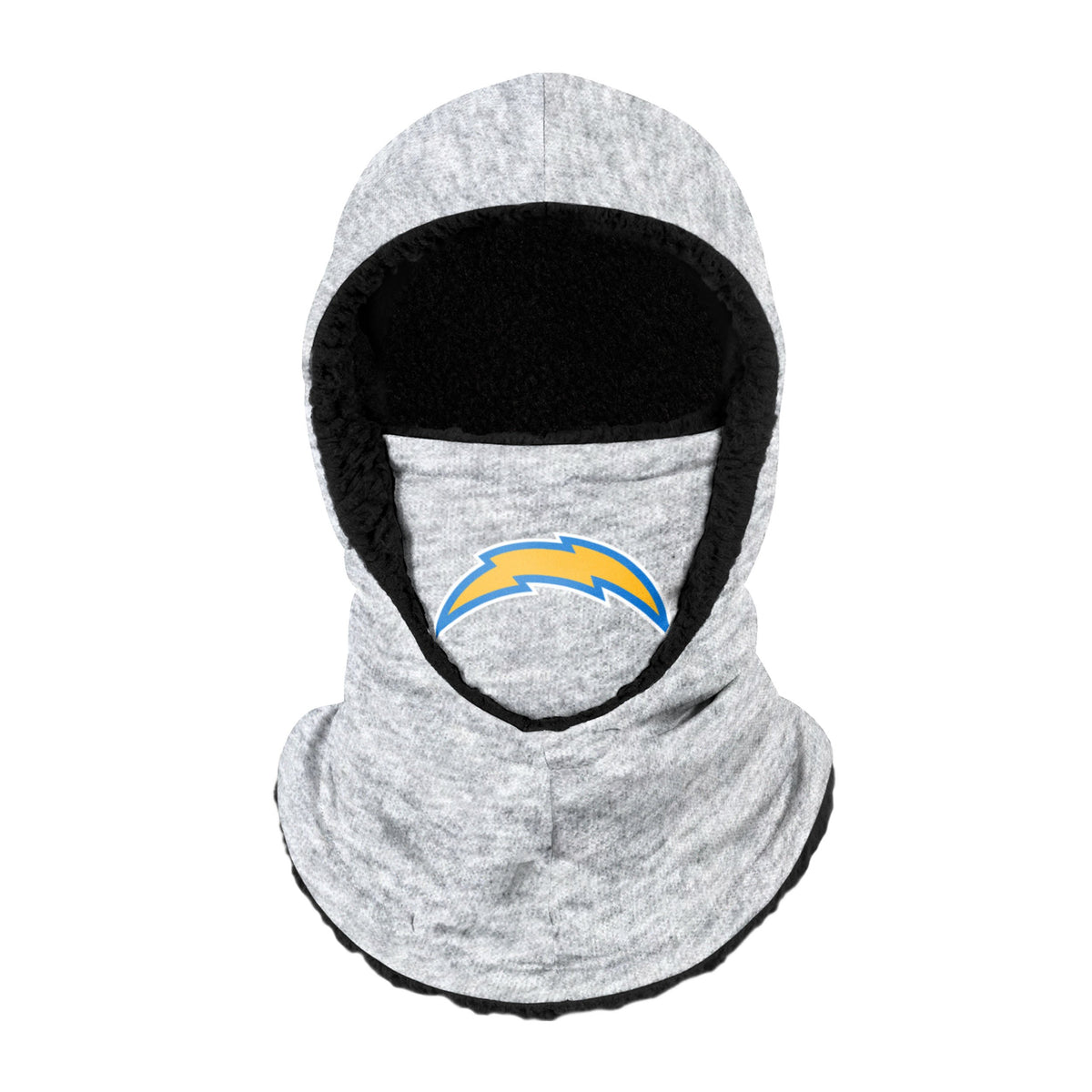 Los Angeles Chargers Nfl Heather Grey Big Logo Hooded Gaiter Fan Gear For Men And Women