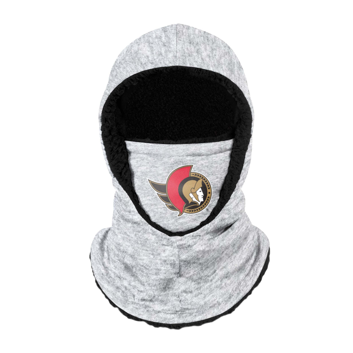 Ottawa Senators Nhl Heather Grey Big Logo Hooded Gaiter Fan Gear For Men And Women
