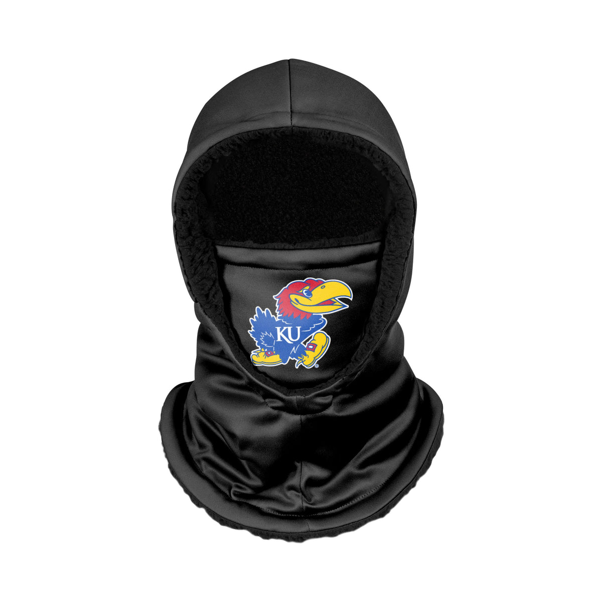 Kansas Jayhawks Ncaa Black Hooded Gaiter Fan Gear For Men And Women