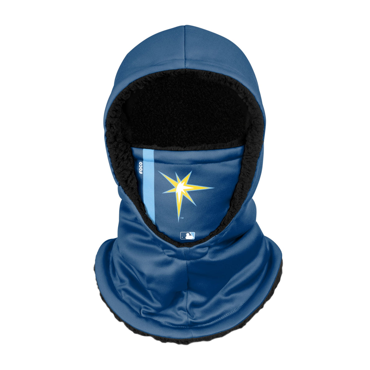 Tampa Bay Rays Mlb On-Field Navy Burst Logo Hooded Gaiter Fan Gear For Men And Women
