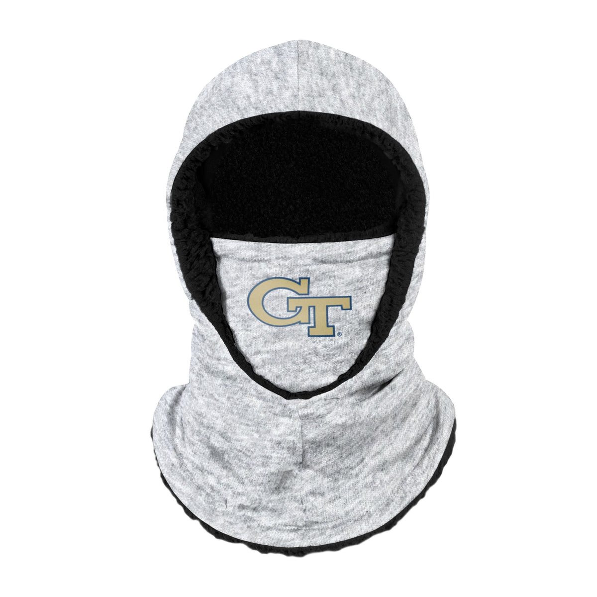 Georgia Tech Yellow Jackets Ncaa Heather Grey Big Logo Hooded Gaiter Fan Gear For Men And Women