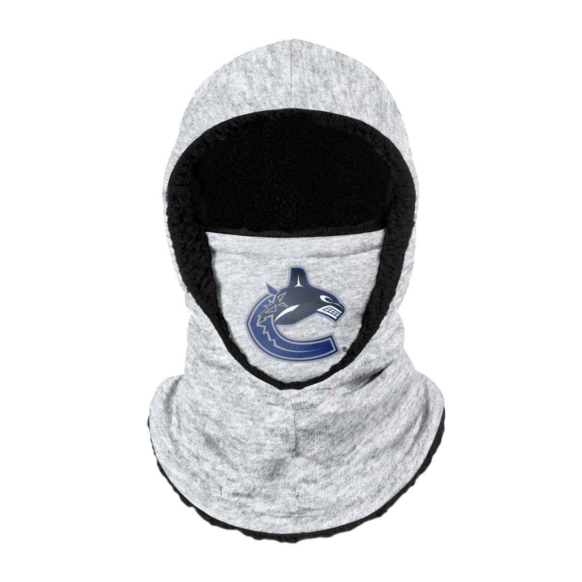 Vancouver Canucks Nhl Heather Grey Big Logo Hooded Gaiter Fan Gear For Men And Women