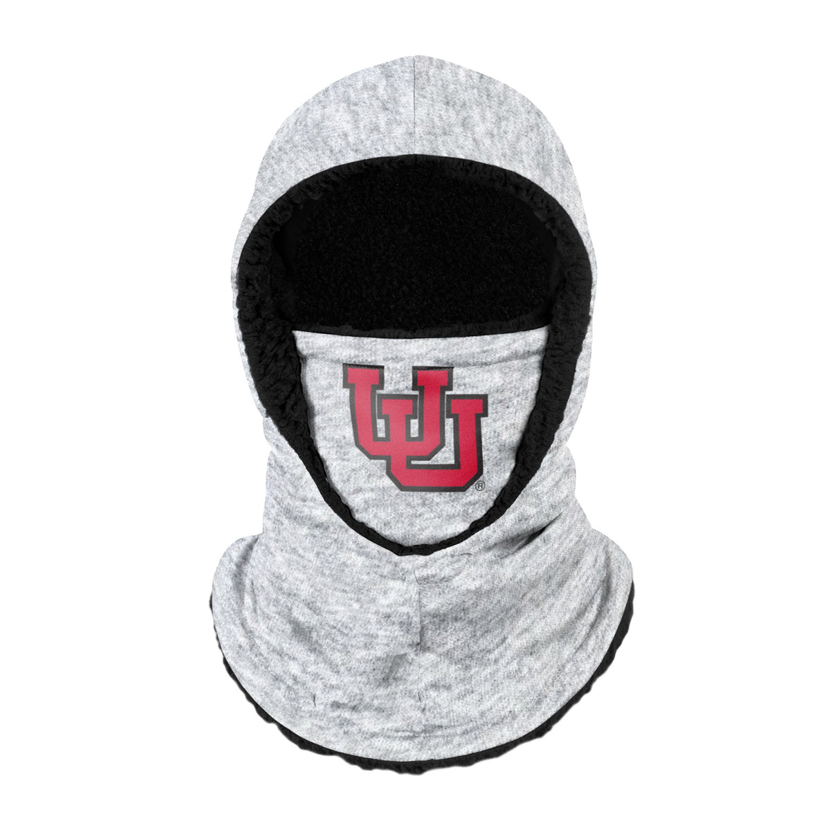 Utah Utes Ncaa Heather Grey Big Logo Hooded Gaiter Fan Gear For Men And Women