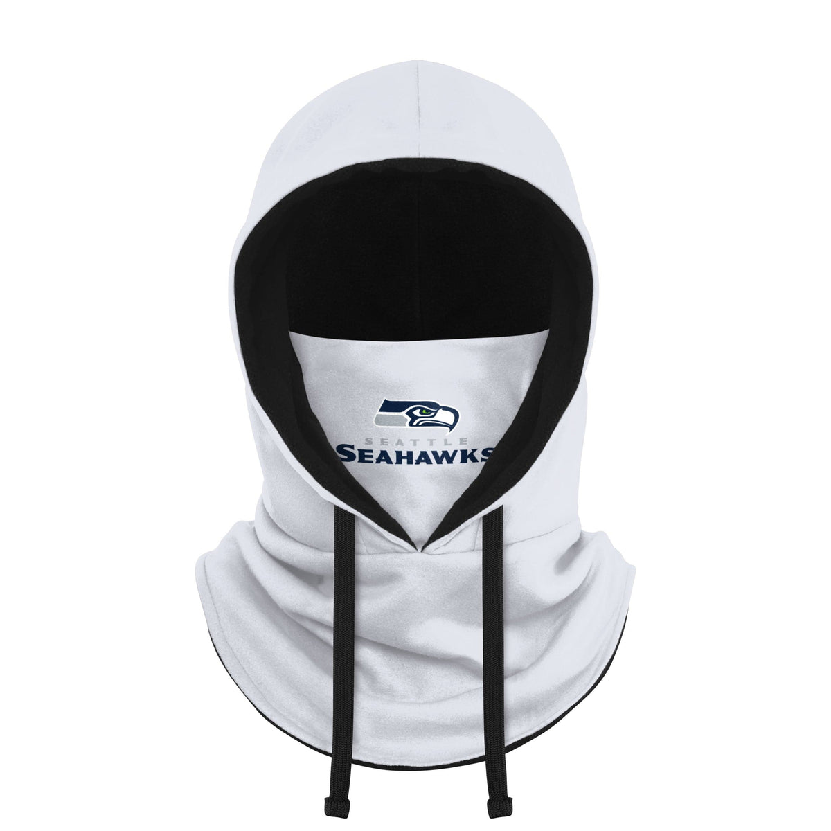 Seattle Seahawks Nfl White Drawstring Hooded Gaiter Fan Gear For Men And Women