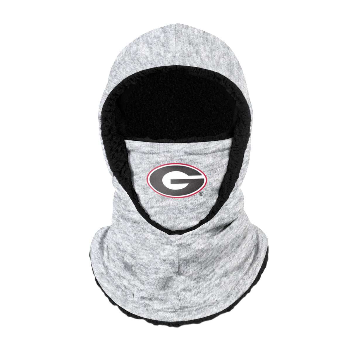Georgia Bulldogs Ncaa Heather Grey Big Logo Hooded Gaiter Fan Gear For Men And Women