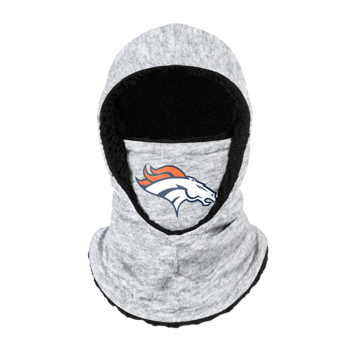 Denver Broncos Nfl Heather Grey Big Logo Hooded Gaiter Fan Gear For Men And Women