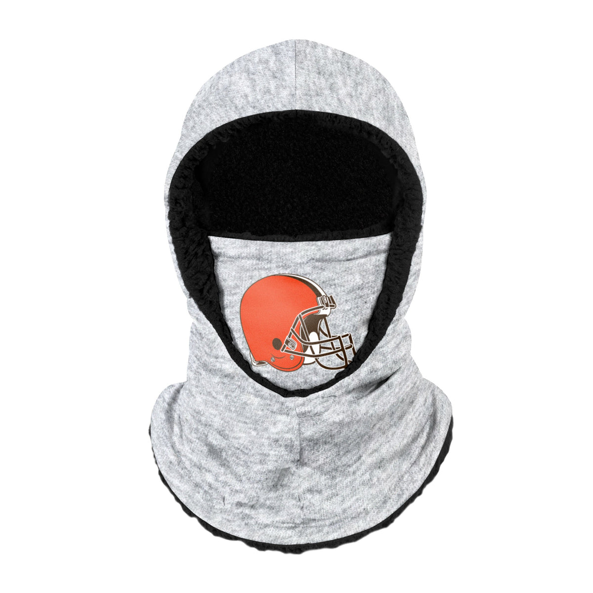 Cleveland Browns Nfl Heather Grey Big Logo Hooded Gaiter Fan Gear For Men And Women