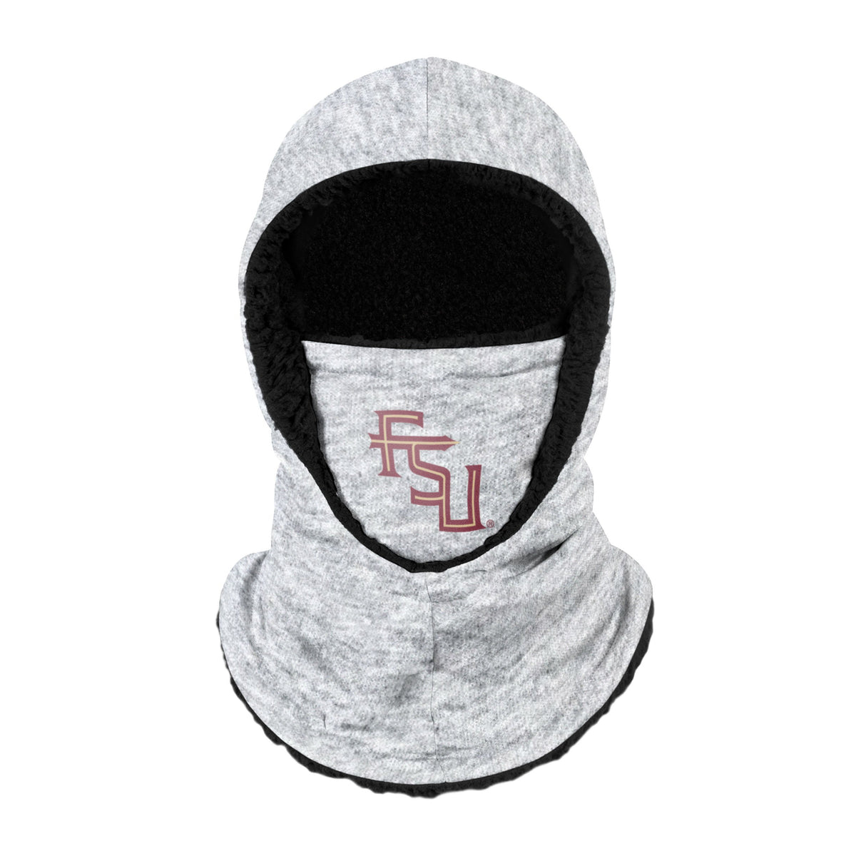 Florida State Seminoles Ncaa Heather Grey Big Logo Hooded Gaiter Fan Gear For Men And Women