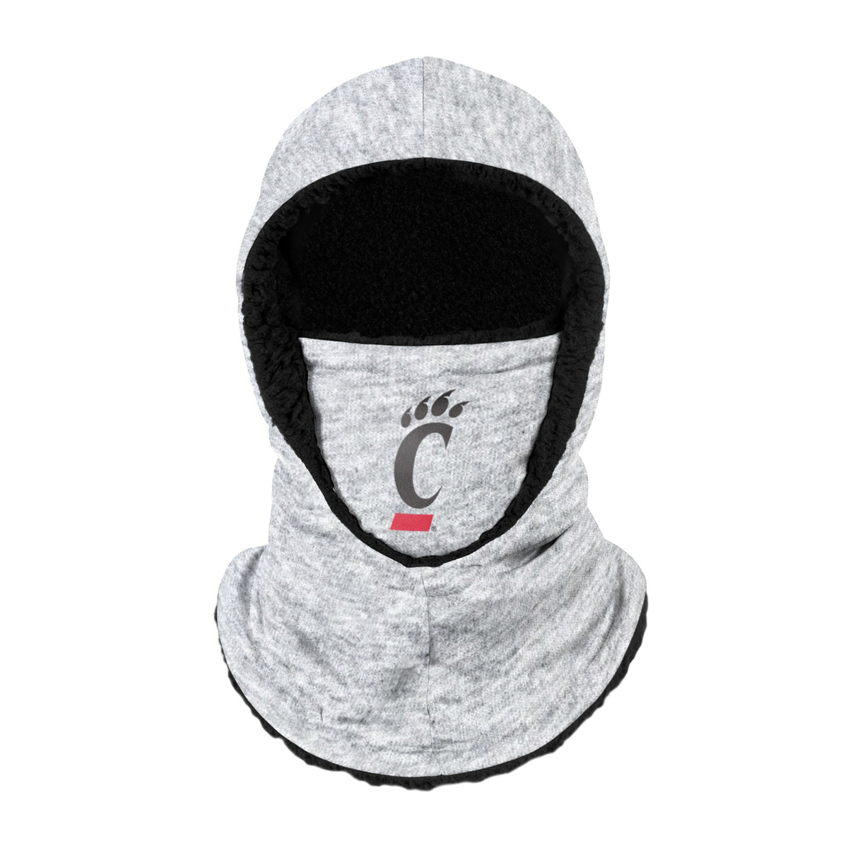 Cincinnati Bearcats Ncaa Heather Grey Big Logo Hooded Gaiter Fan Gear For Men And Women