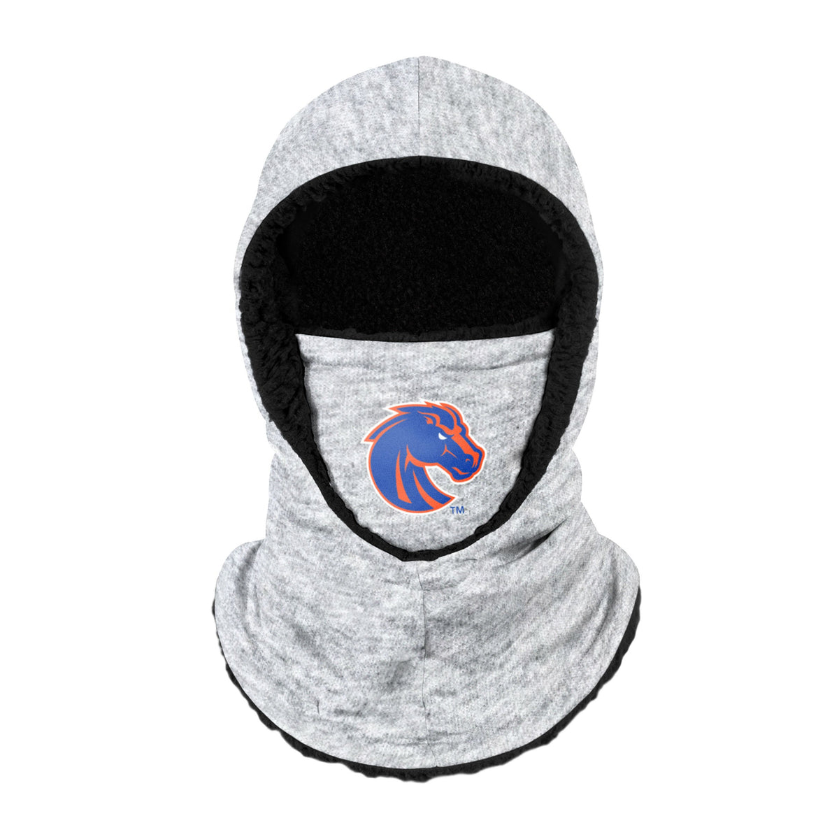 Boise State Broncos Ncaa Heather Grey Big Logo Hooded Gaiter Fan Gear For Men And Women