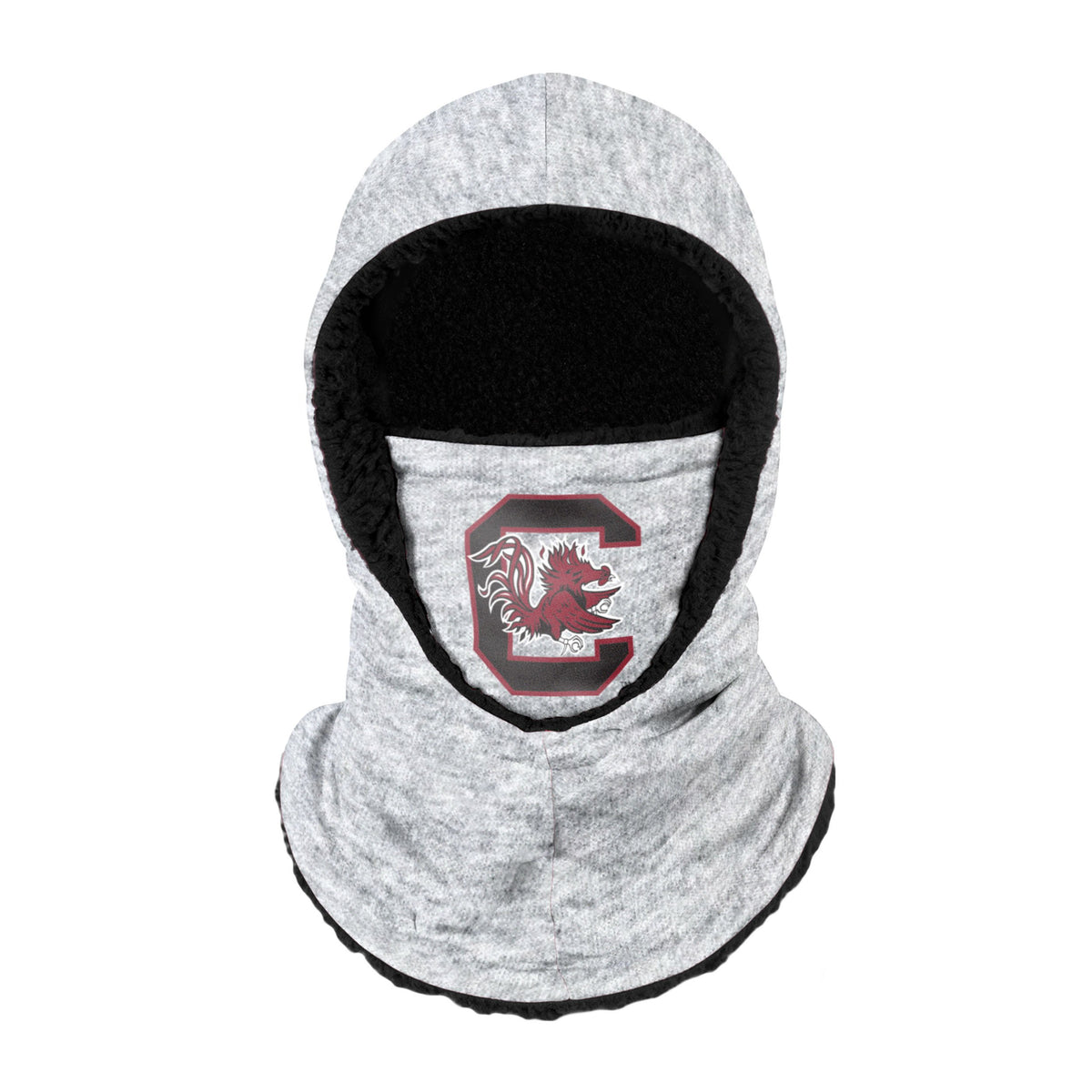 South Carolina Gamecocks Ncaa Heather Grey Big Logo Hooded Gaiter Fan Gear For Men And Women