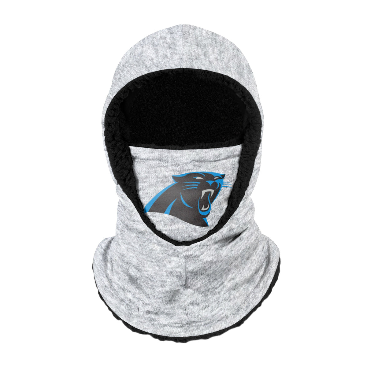 Carolina Panthers Nfl Heather Grey Big Logo Hooded Gaiter Fan Gear For Men And Women