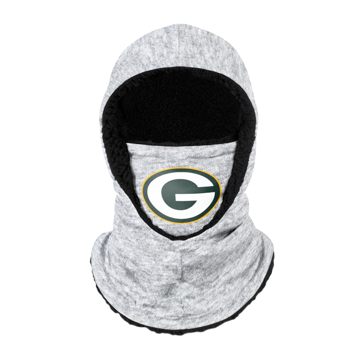 Green Bay Packers Nfl Heather Grey Big Logo Hooded Gaiter Fan Gear For Men And Women