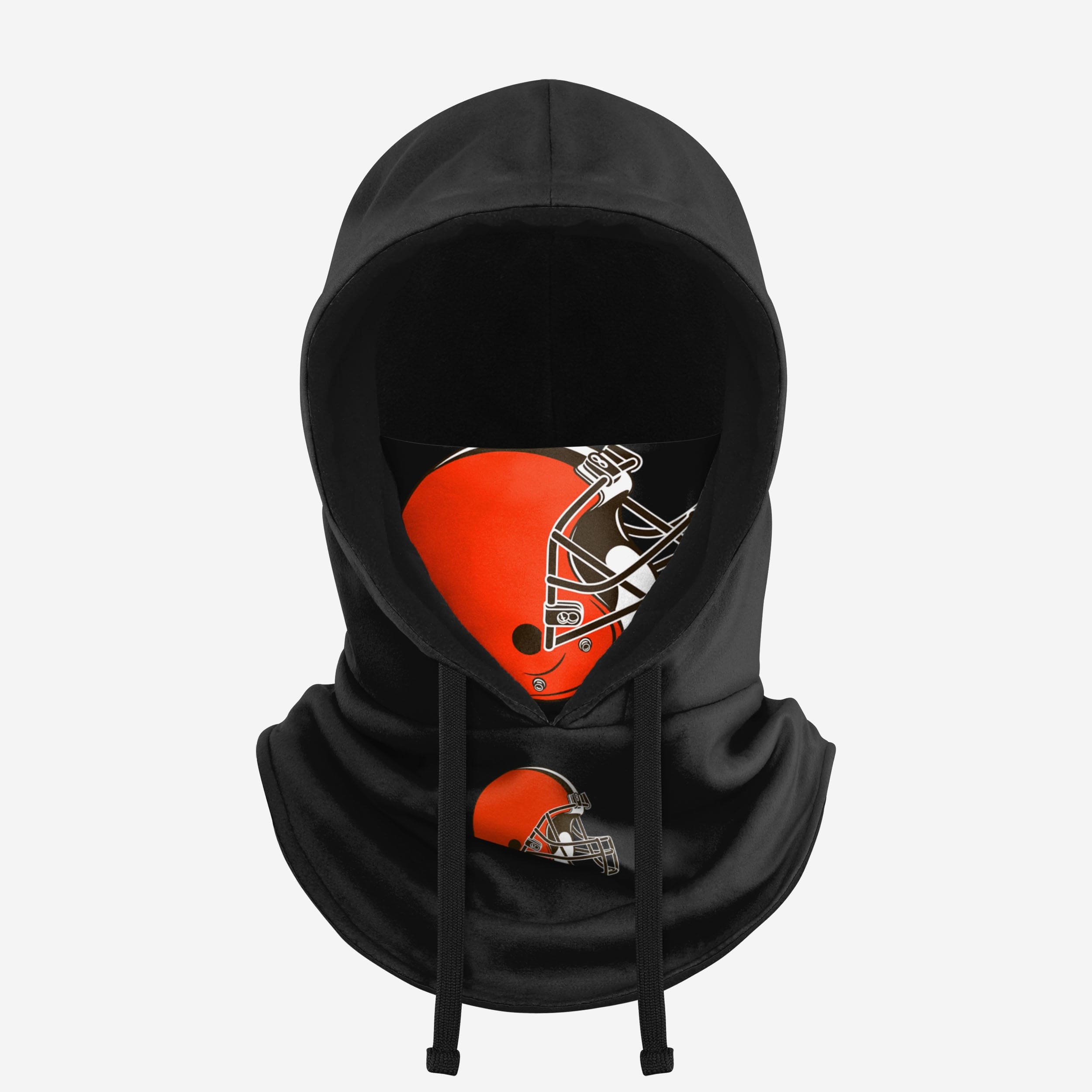 Cleveland Browns Black Drawstring Hooded Gaiter Fan Gear For Men And Women
