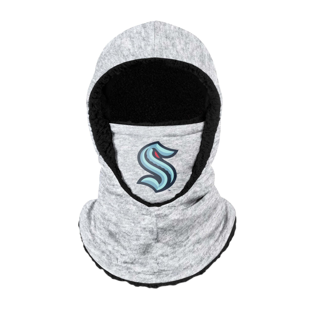 Seattle Kraken Nhl Heather Grey Big Logo Hooded Gaiter Fan Gear For Men And Women