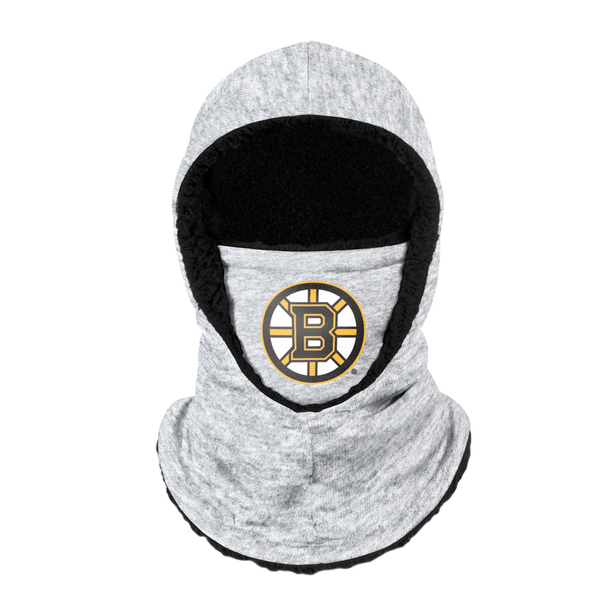 Boston Bruins Nhl Heather Grey Big Logo Hooded Gaiter Fan Gear For Men And Women