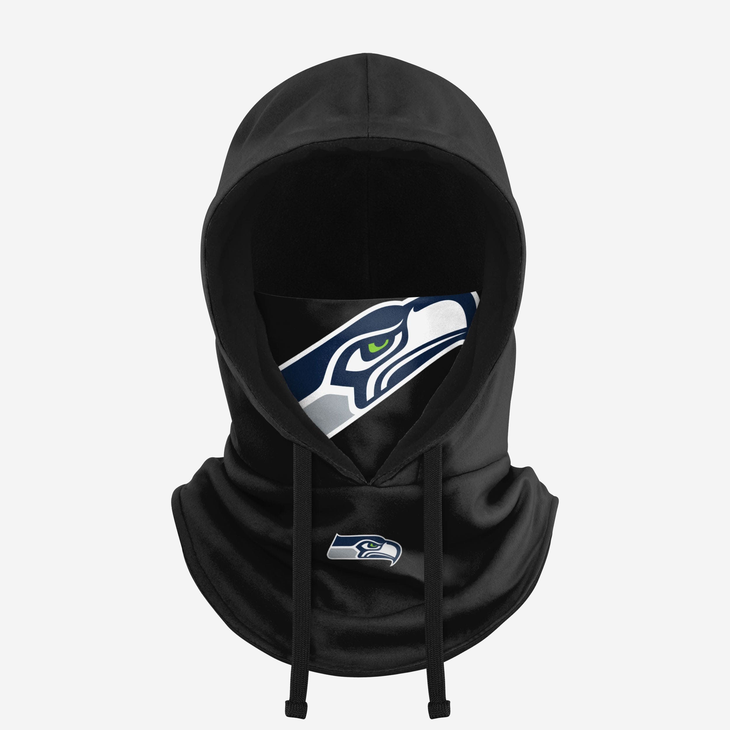 Seattle Seahawks Black Drawstring Hooded Gaiter Fan Gear For Men And Women