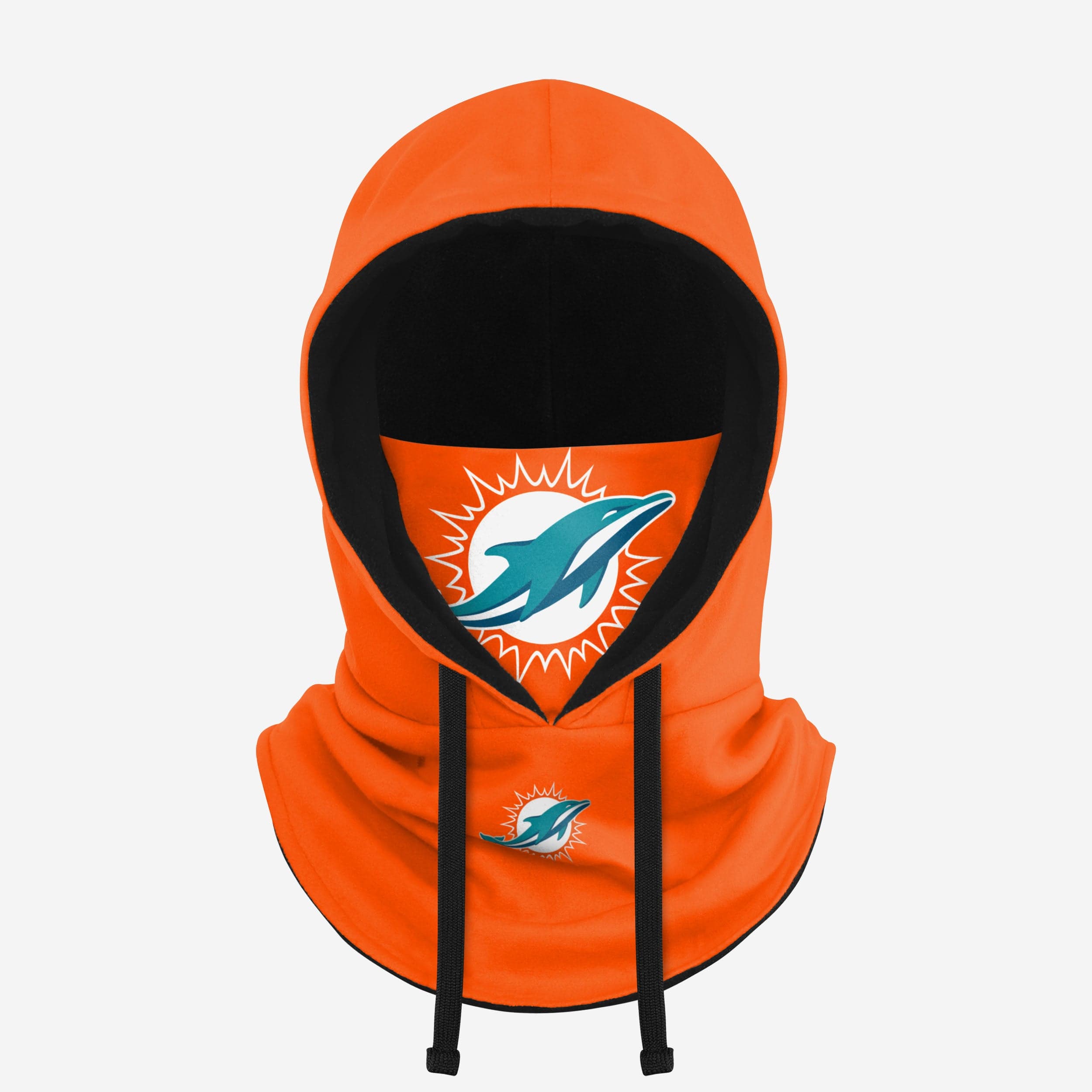 Miami Dolphins Alternate Team Color Drawstring Hooded Gaiter Fan Gear For Men And Women