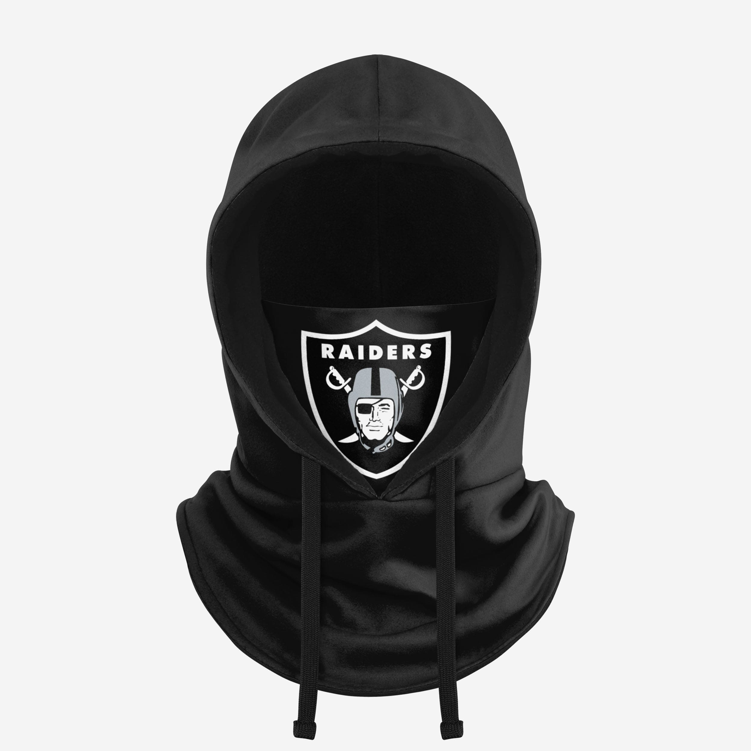 Las Vegas Raiders Black Drawstring Hooded Gaiter Fan Gear For Men And Women