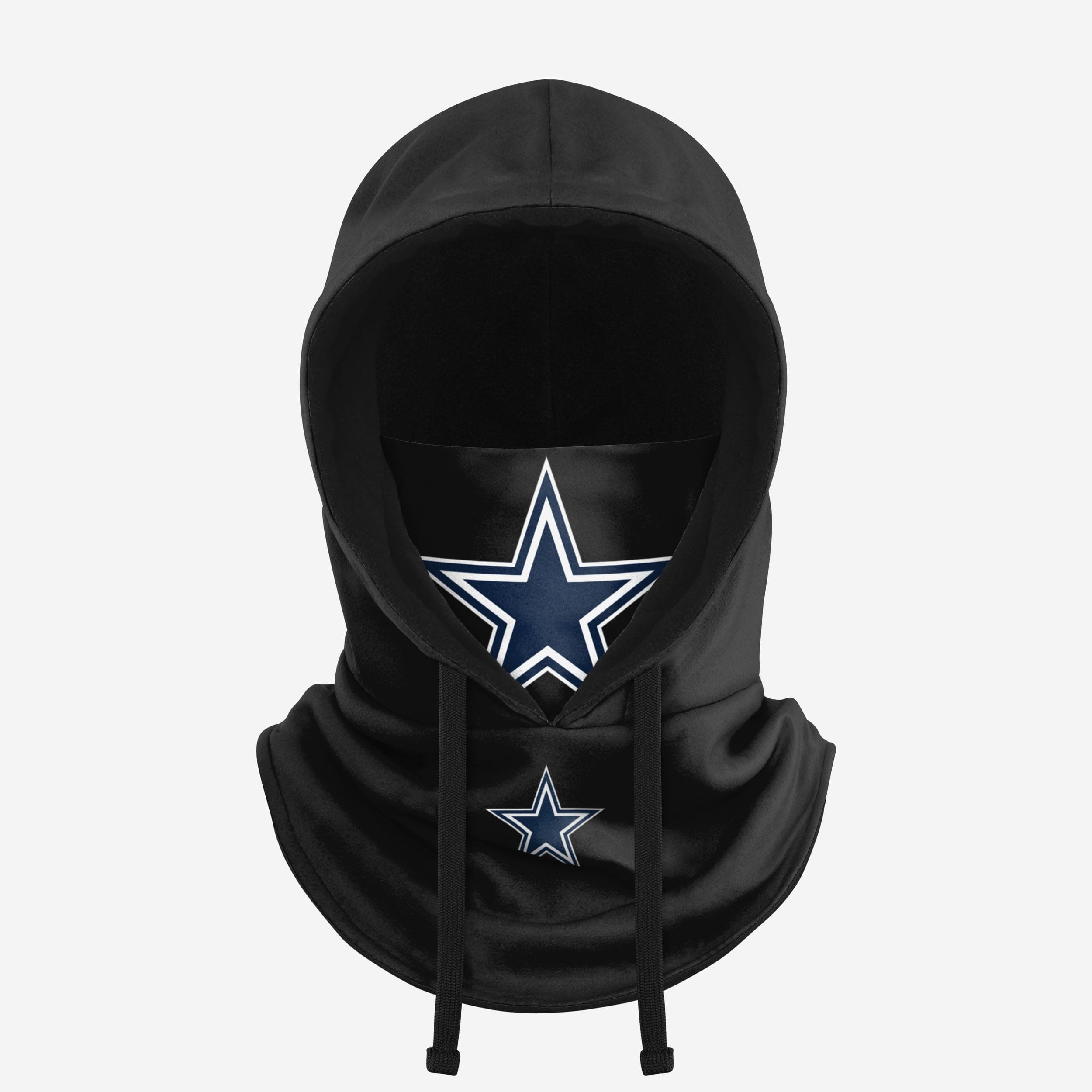 Dallas Cowboys Black Drawstring Hooded Gaiter Fan Gear For Men And Women