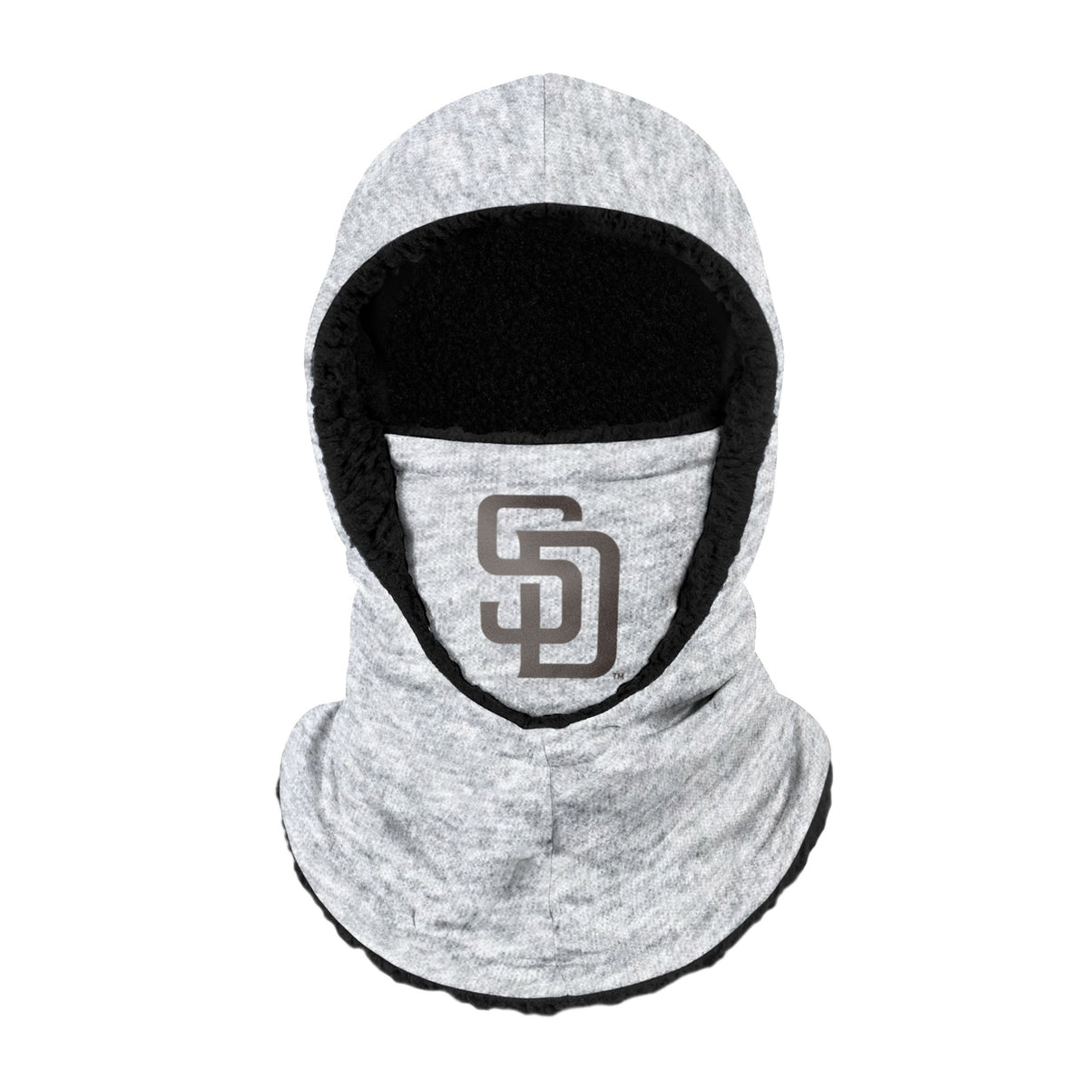 San Diego Padres Mlb Heather Grey Big Logo Hooded Gaiter Fan Gear For Men And Women