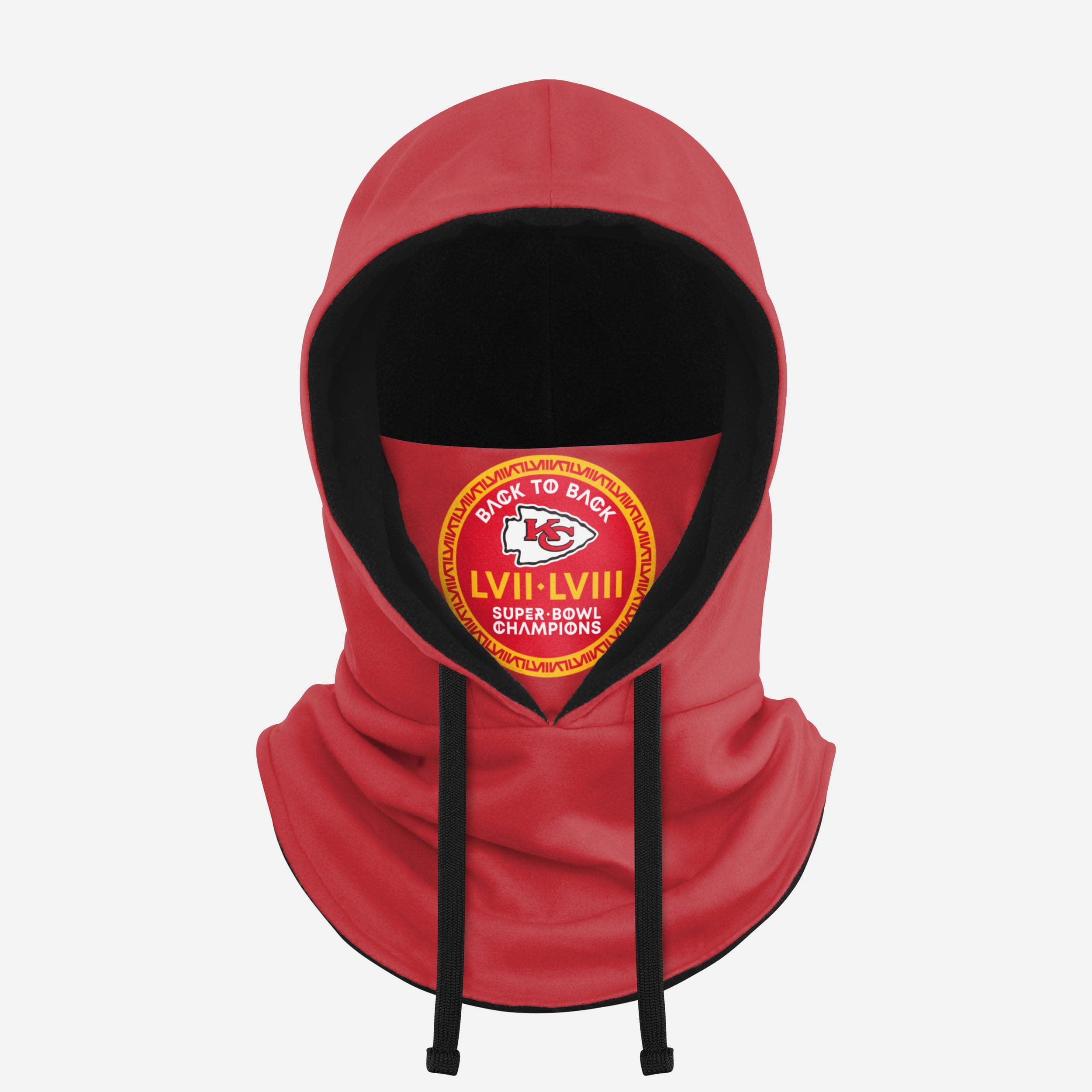 Kansas City Chiefs Super Bowl Lviii Champions Drawstring Hooded Gaiter