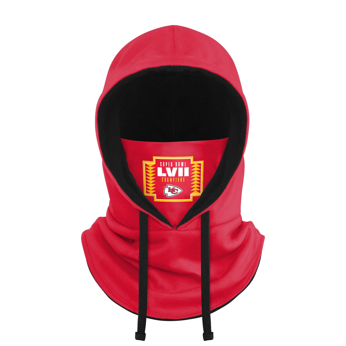 Kansas City Chiefs Nfl Super Bowl Lvii Champions Drawstring Hooded Gaiter Scarf