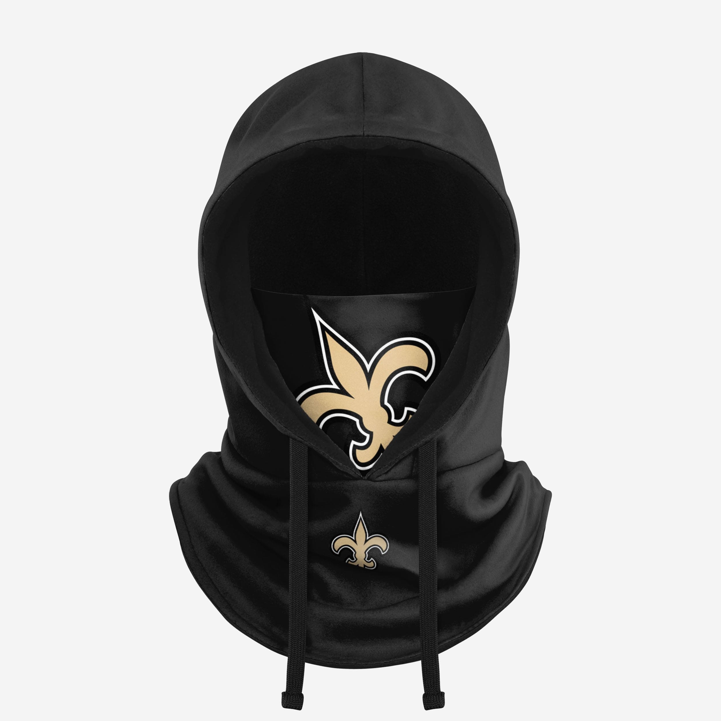 New Orleans Saints Black Drawstring Hooded Gaiter Fan Gear For Men And Women
