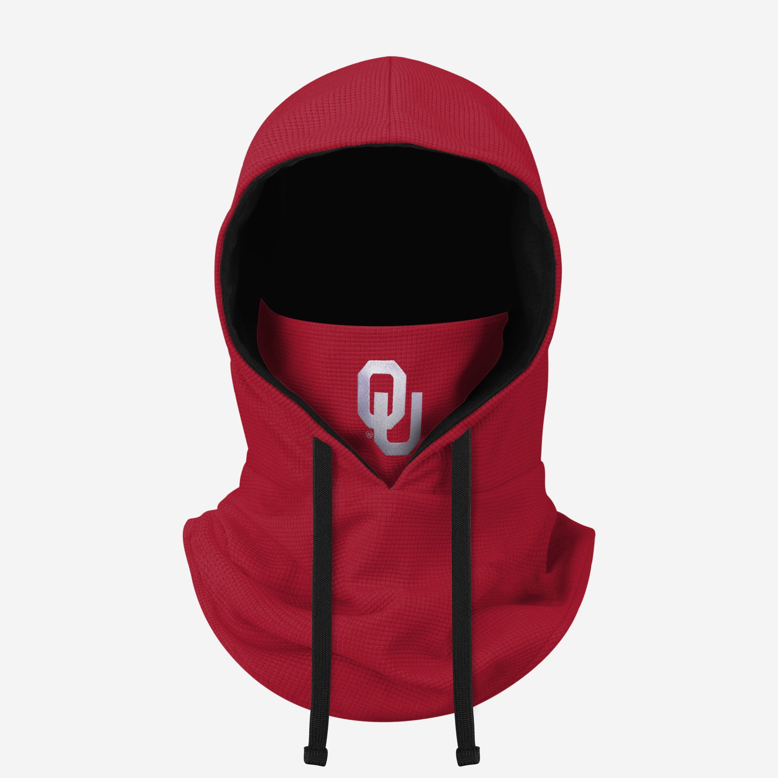 Oklahoma Sooners Waffle Drawstring Hooded Gaiter Fan Gear For Men And Women