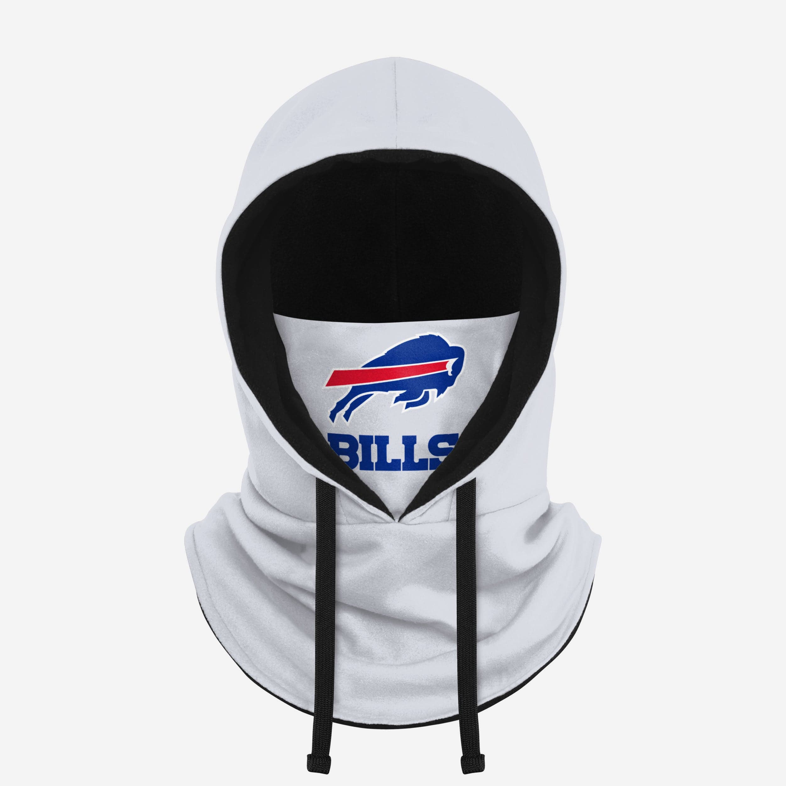 Buffalo Bills White Drawstring Hooded Gaiter Fan Gear For Men And Women