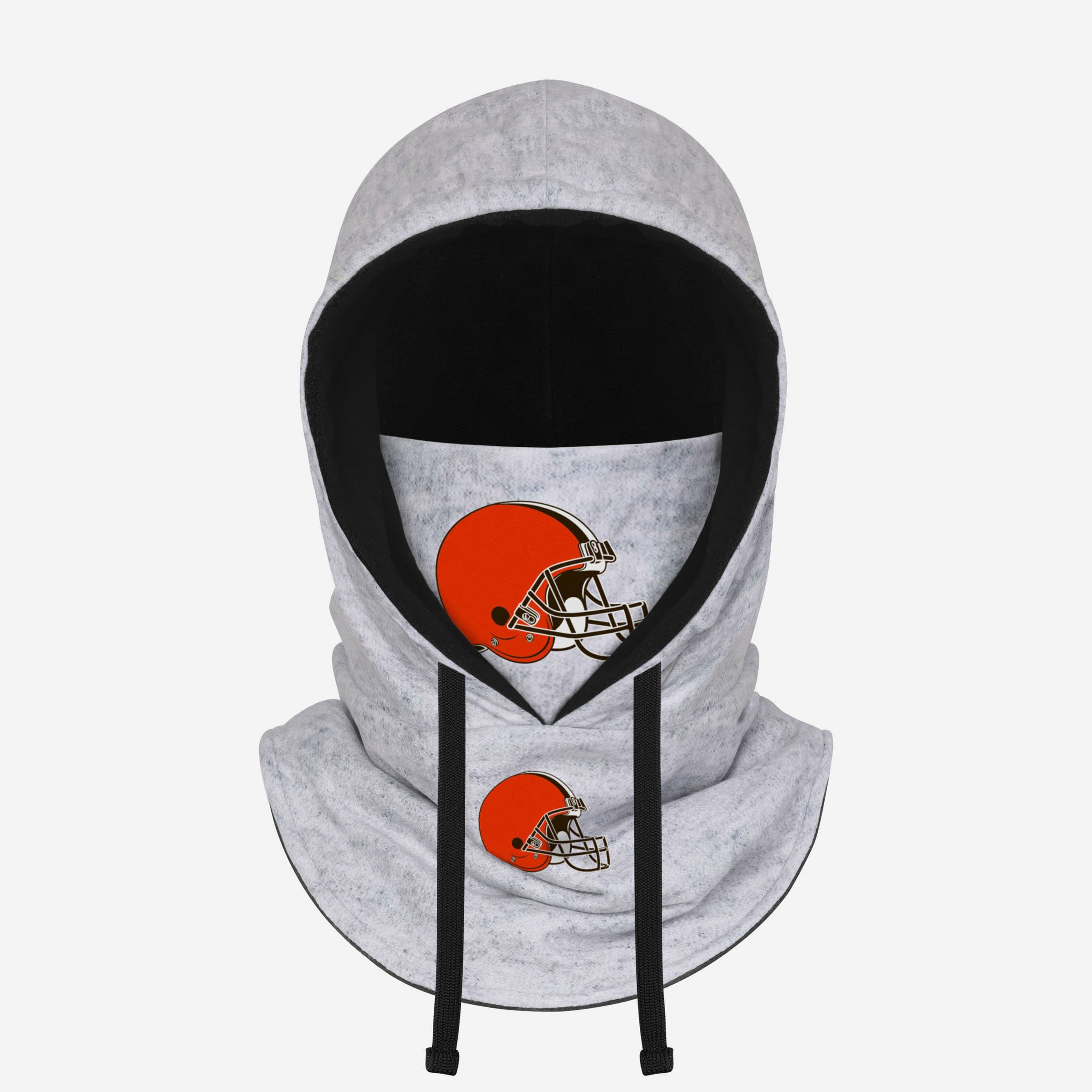 Cleveland Browns Heather Gray Drawstring Hooded Gaiter Scarf Fan Gear For Men And Women