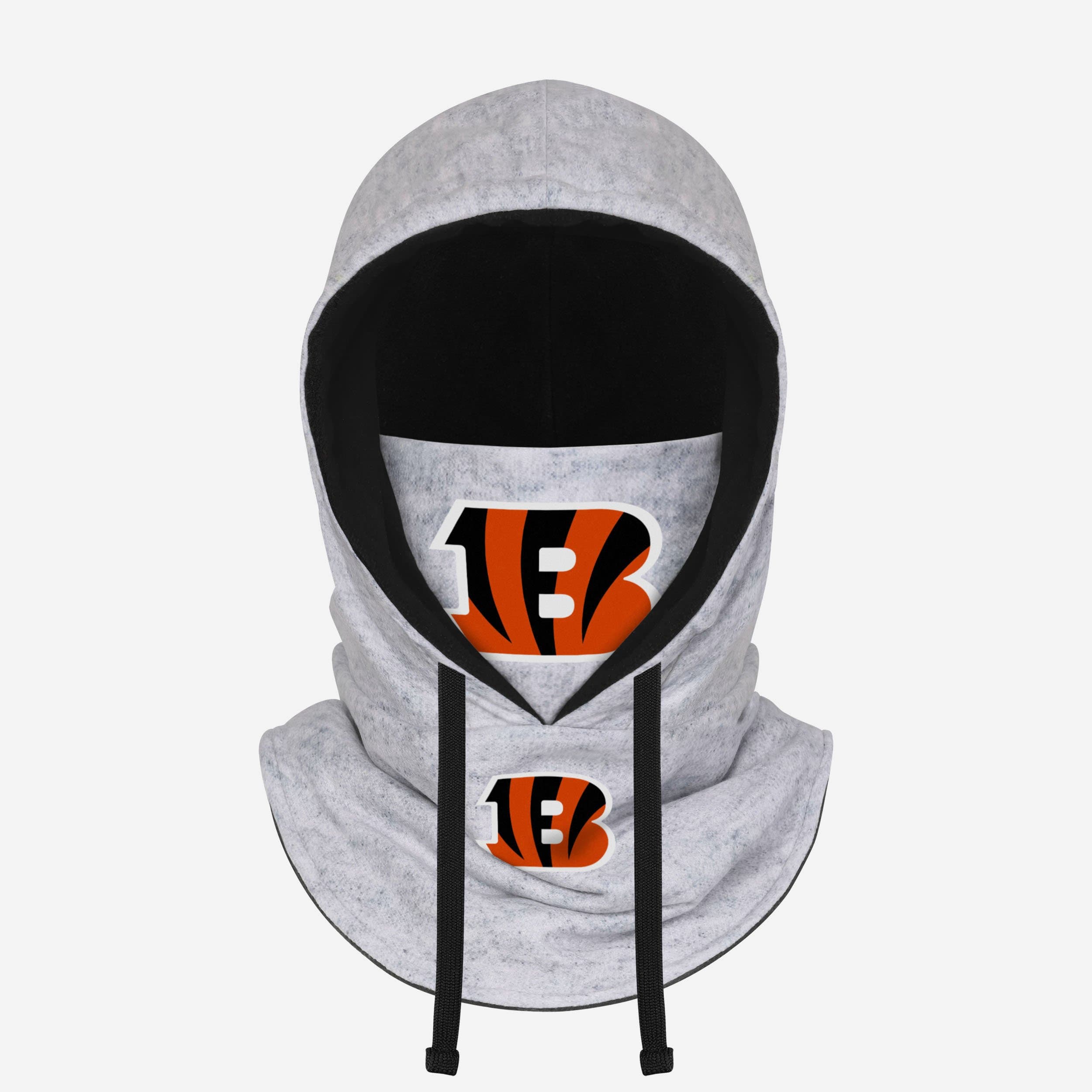 Cincinnati Bengals Heather Gray Drawstring Hooded Gaiter Scarf Fan Gear For Men And Women