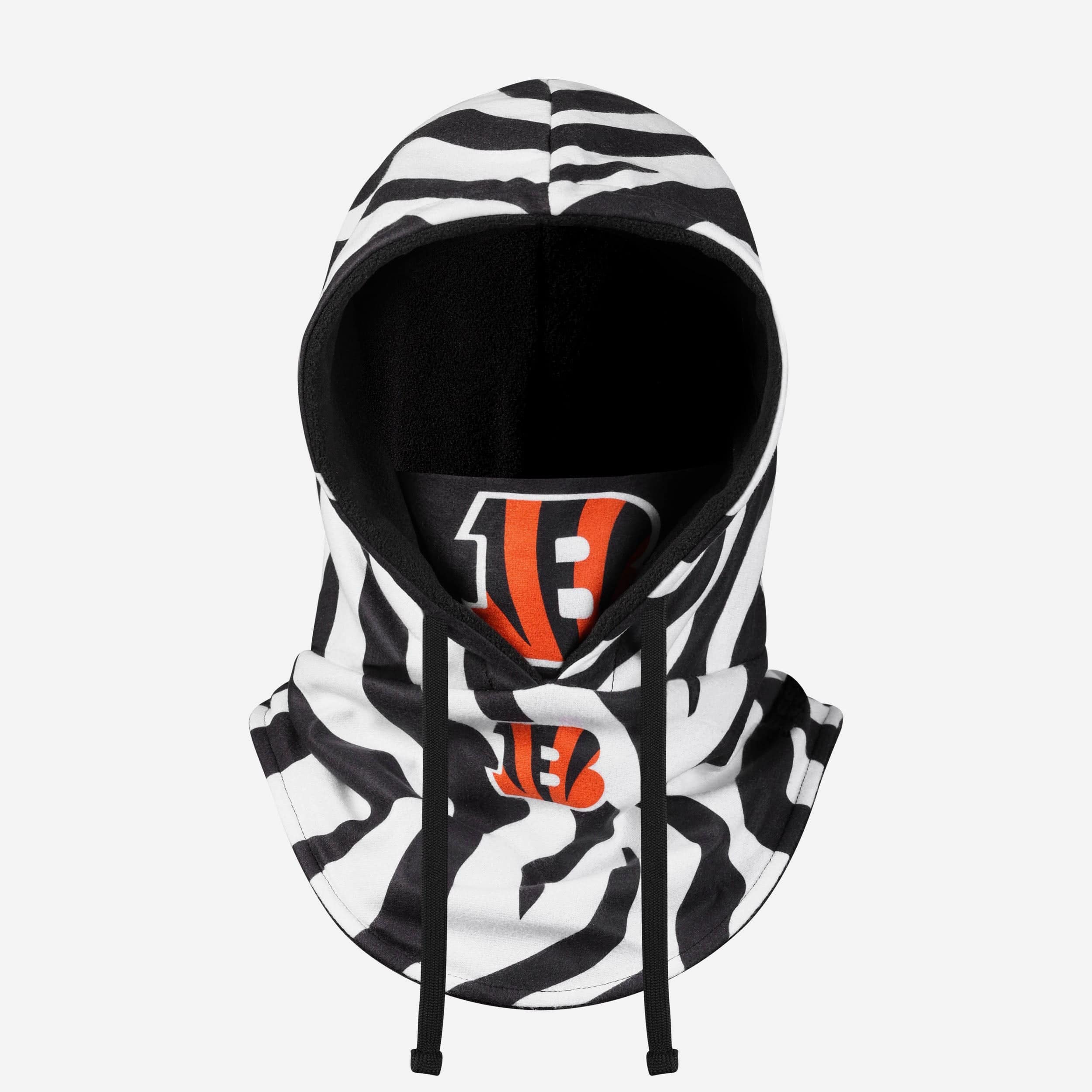 Cincinnati Bengals White Stripe Drawstring Hooded Gaiter Fan Gear For Men And Women
