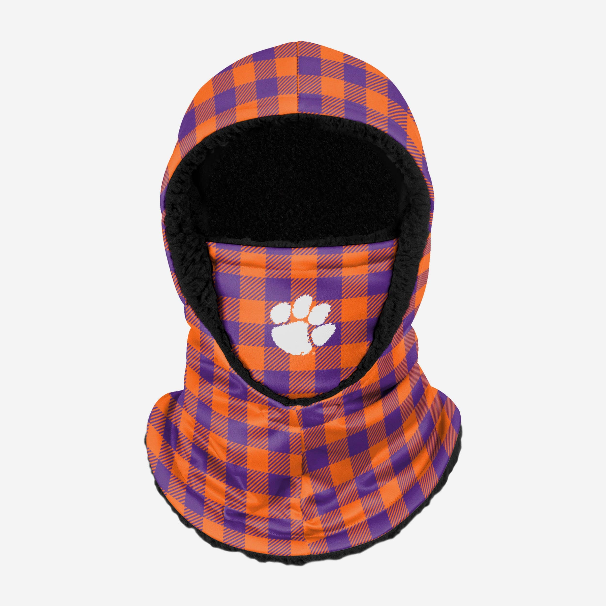 Clemson Tigers Ncaa Ncaa Plaid Hooded Gaiter Fan Gear For Men And Women