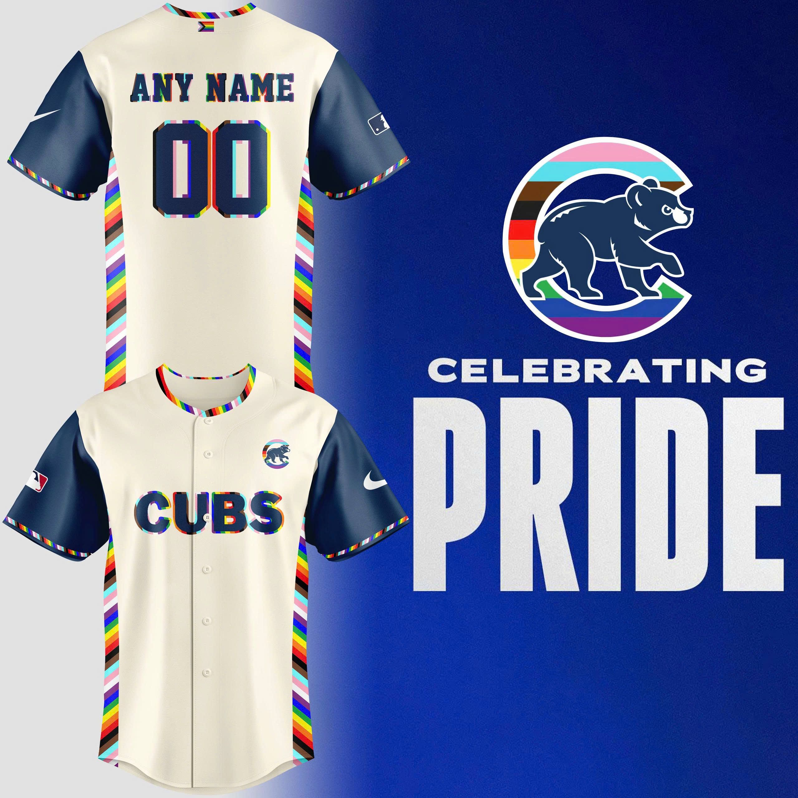 Chicago Cubs Pride Baseball Jersey For Men And Women Custom Name Number