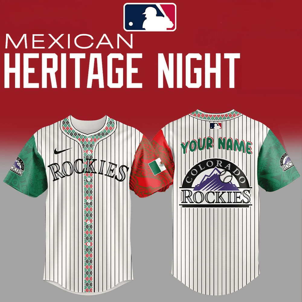 Custom Colorado Rockies Mexican Heritage Night Striped Baseball Jersey