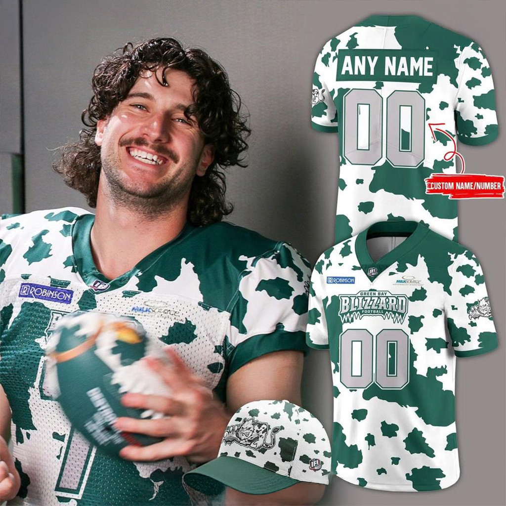 Custom 2025 Green Bay Blizzard x Dairy Night Special Football Jersey Presents For Football Fans