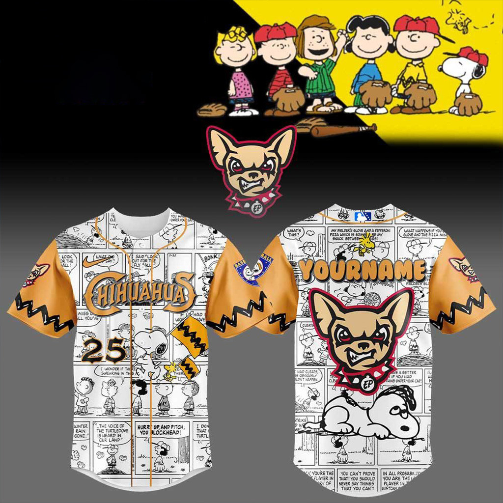 El Paso Chihuahuas Peanuts Night Baseball Jersey For Men And Women