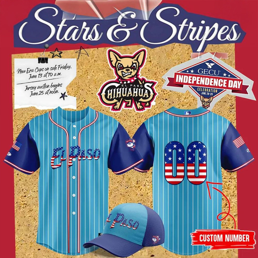 El Paso Chihuahuas Stars Stripes Baseball Jersey For Men And Women