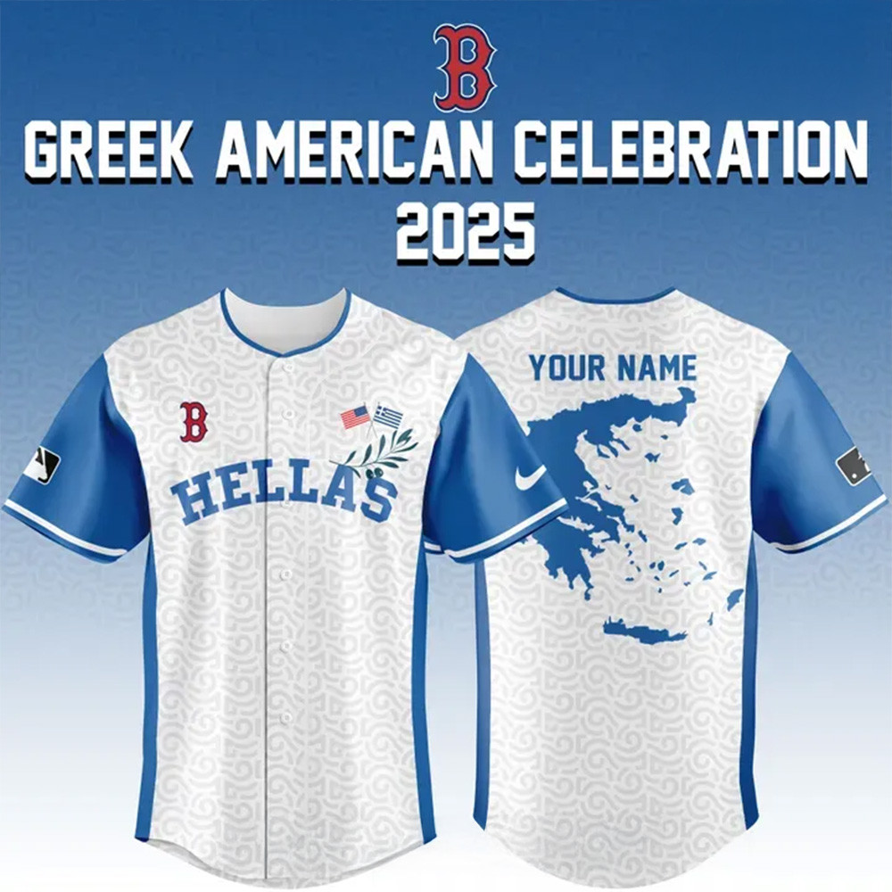Custom Boston Red Sox x Greek American Celebration 2025 Baseball Jersey