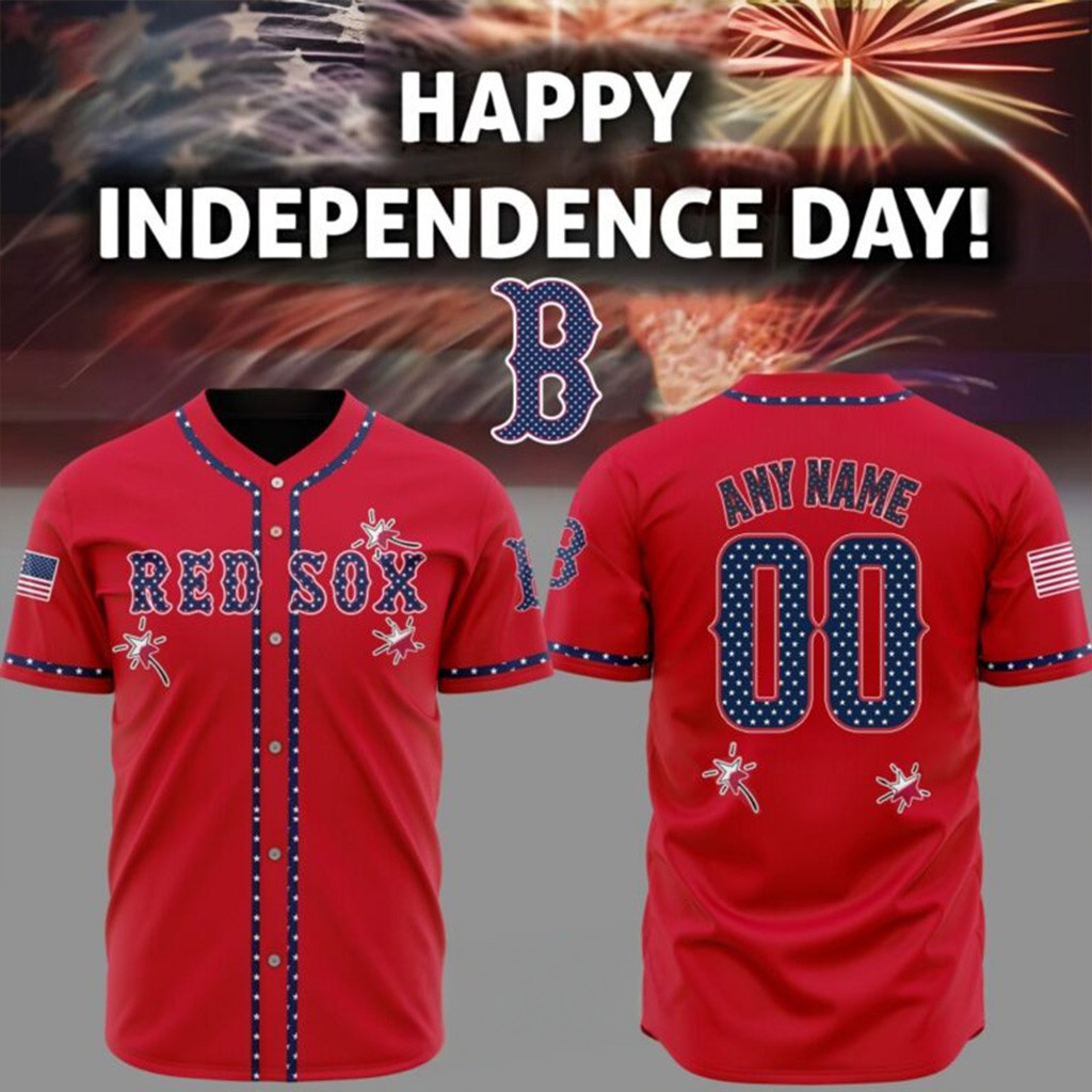 Custom Boston Red Sox 4th Of July Stars And Stripes Baseball Jersey For Men And Women