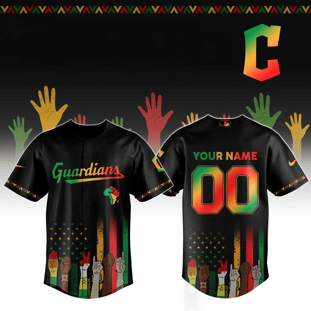 Custom Cleveland Guardians MLB x Juneteenth Freedom Day Baseball Jersey