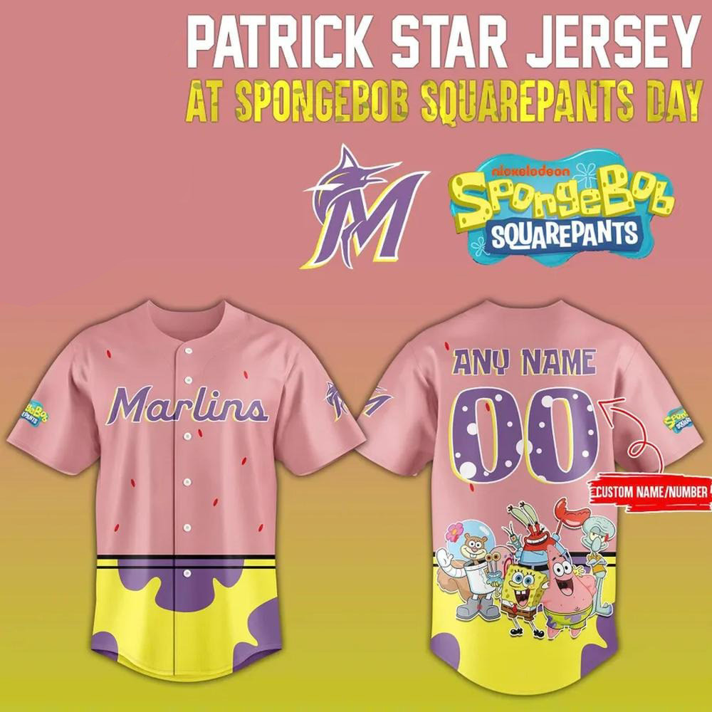 Custom Miami Marlins Spongebob Squarepants Day Hoodie Miami Marlins Merch Gifts For Wife