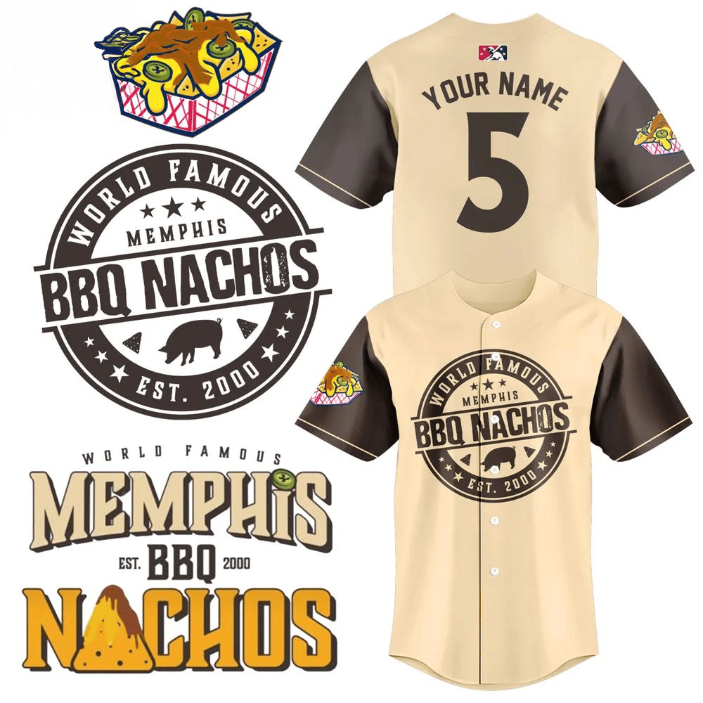 Memphis Redbirds BBQ Nachos AutoZone Park Baseball Jersey Custom Name