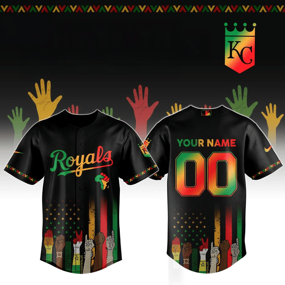 Custom Kansas City Royals MLB x Juneteenth Freedom Day Baseball Jersey Dad Fathers Day Gifts