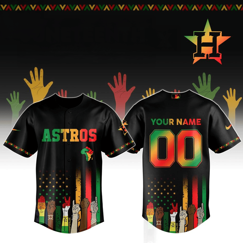Custom Houston Astros MLB x Juneteenth Freedom Day Baseball Jersey Houston Astros Merch
