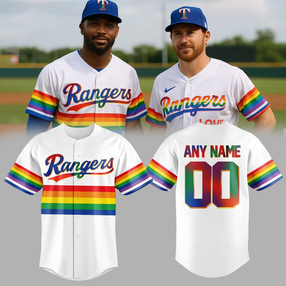 Texas Rangers MLB Pride Night 2025 Baseball Jersey Custom For Men And Women