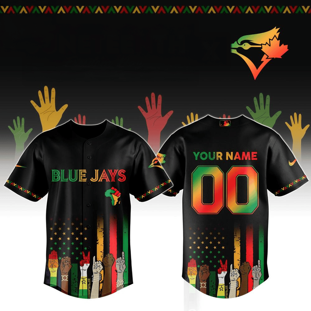 Custom Toronto Blue Jays MLB x Juneteenth Freedom Day Baseball Jersey